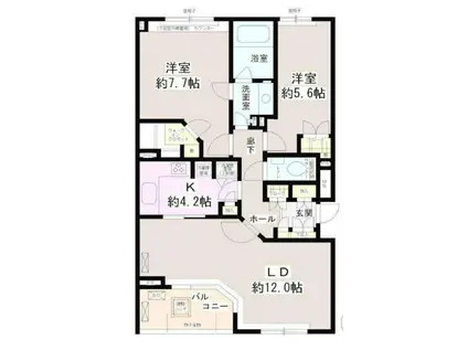 パティオス16番街(2LDK/5階)の間取り写真