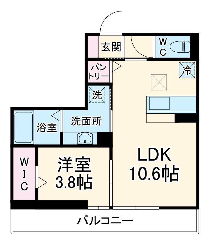 アンスリウム湘南台(1LDK/1階)の間取り写真