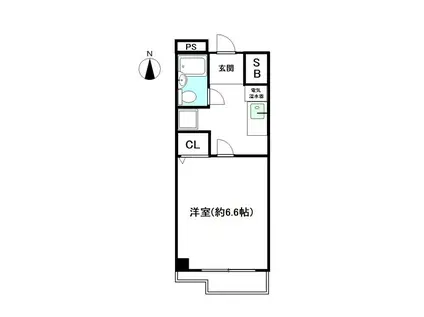 エクセル弁天(1K/1階)の間取り写真