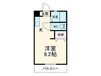 白山ハイツ(ワンルーム/2階)の間取り写真