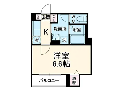 RH BRILLIANT(1K/1階)の間取り写真
