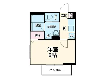 RH BRILLIANT(1K/2階)の間取り写真