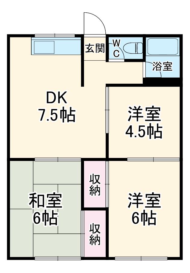 志田ハイツ(3K/2階)の間取り写真