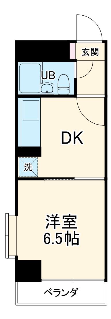 クリオ南林間弐番館(1DK/1階)の間取り写真