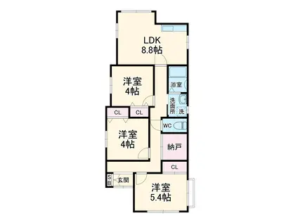京浜急行電鉄本線 金沢文庫駅 徒歩11分 1階建 築67年(3SLDK)の間取り写真