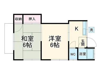 しげる荘(2K/1階)の間取り写真