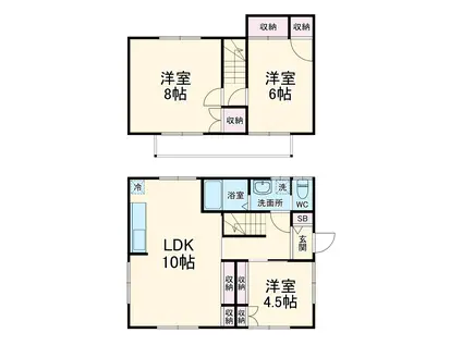 小田急電鉄江ノ島線 善行駅 徒歩13分 2階建 築50年(3LDK)の間取り写真