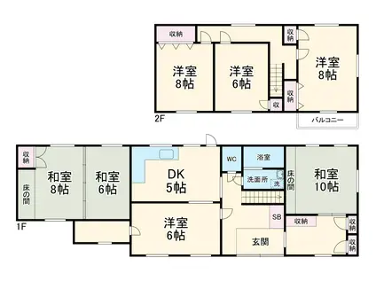 天竜浜名湖鉄道 西気賀駅 徒歩16分 2階建 築56年(7DK)の間取り写真