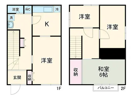 北国分2丁目テラスハウス(4K/1階)の間取り写真