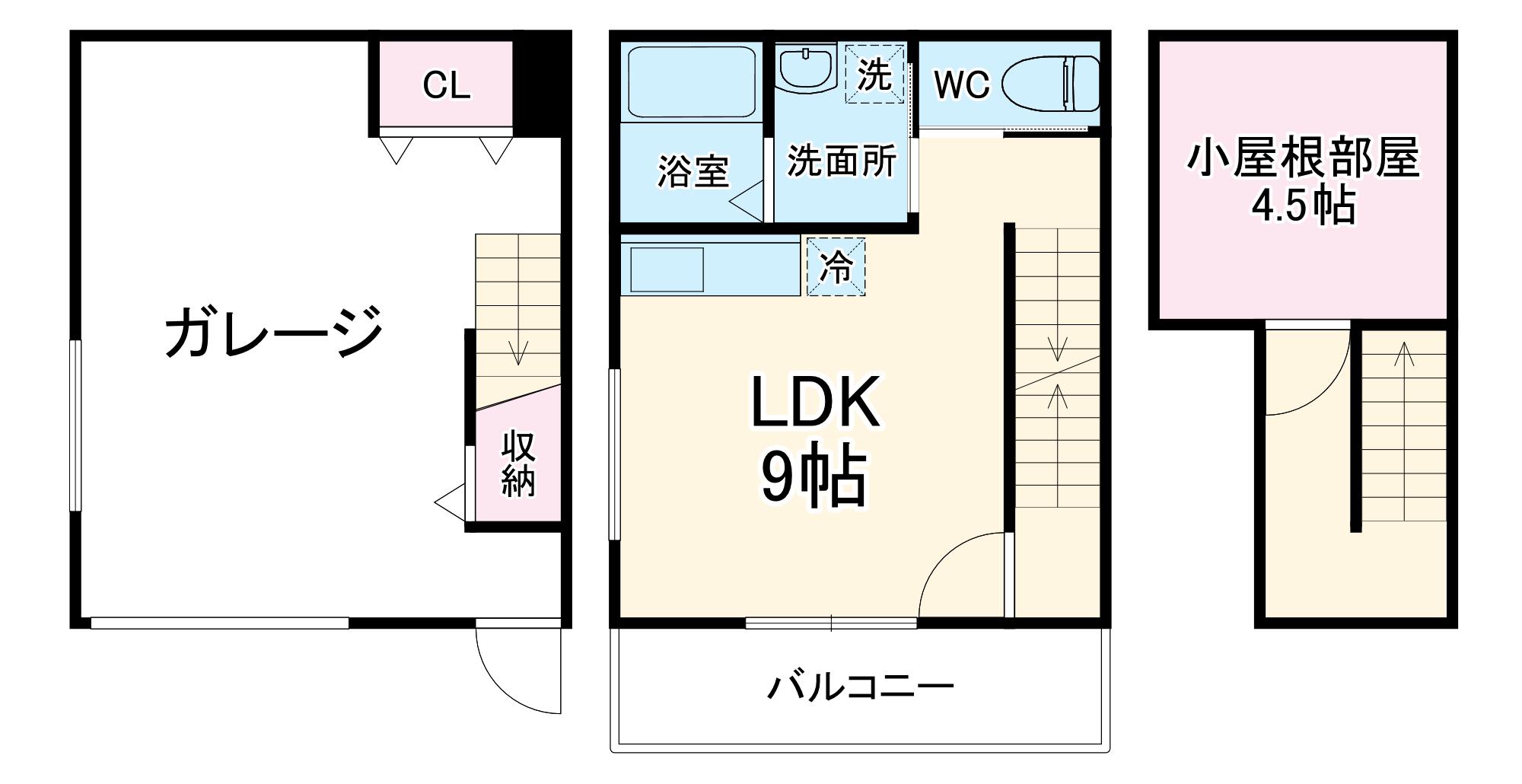リヴェール(1LDK/1階)の間取り写真