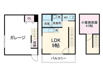 リヴェール(1LDK/1階)の間取り写真