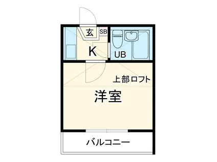 クロノス船橋(1K/2階)の間取り写真