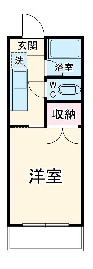 I・Y水瀬(1K/2階)の間取り写真
