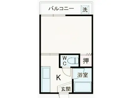 高井ハイツA棟(1K/1階)の間取り写真