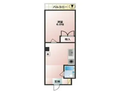 Sビル(1K/3階)の間取り写真