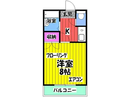 山小屋 三井ハイツ(1K/2階)の間取り写真