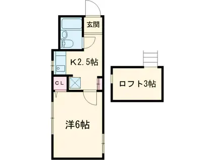 ユニティ経堂(1K/2階)の間取り写真