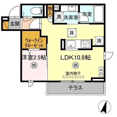 プラデーラ(1LDK/1階)の間取り写真