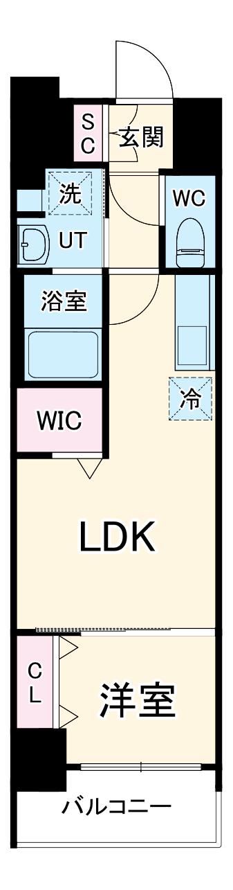 ノースGRANDE栄生(1SLDK/4階)の間取り写真