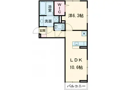 SERENOMORIYA Ⅱ(1LDK/3階)の間取り写真
