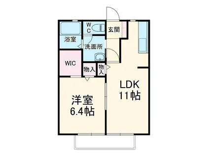 キャスティールⅢ(1LDK/1階)の間取り写真