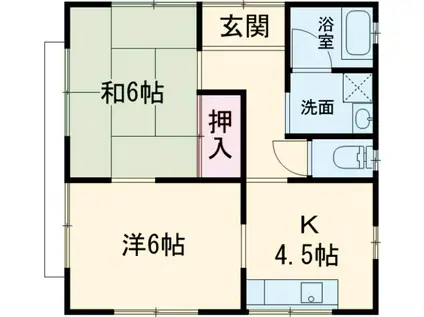 水郡線 中菅谷駅 徒歩3分 1階建 築19年(2K)の間取り写真
