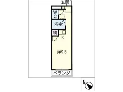 グリーンピュアいなべ(ワンルーム/4階)の間取り写真