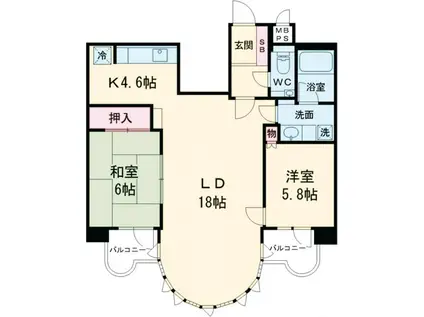 ルネ小岩ガーデンハウス(2LDK/3階)の間取り写真