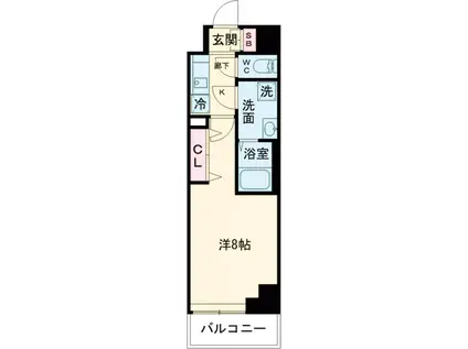 ユリカロゼ五反野Ⅲ(1K/2階)の間取り写真