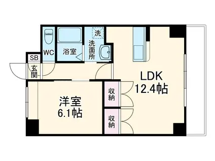 コンソラトゥール(1LDK/6階)の間取り写真