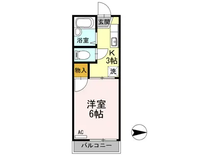 サンファミールSY(1K/1階)の間取り写真
