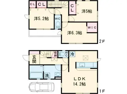 東京都大江戸線 光が丘駅 バス乗車時間:13分 清水山の森バス停で下車 徒歩5分 1階建 築3年(3LDK)の間取り写真