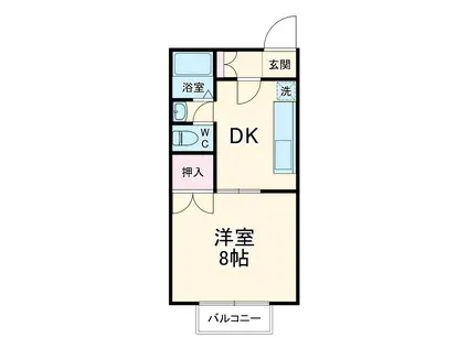 コーポリバティ(1K/1階)の間取り写真