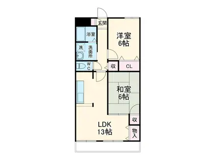 センタースクエア春日井(2LDK/3階)の間取り写真