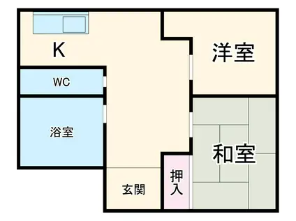ゆうなぎ荘(2DK/2階)の間取り写真