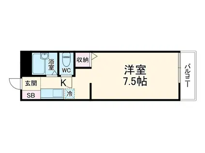 セティオ2番館(1K/1階)の間取り写真