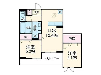 すずらん(2LDK/1階)の間取り写真