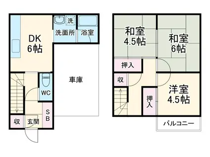 向宿サンハイツ2号棟(3K)の間取り写真