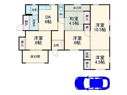 高山本線 長森駅 徒歩129分 1階建 築59年(5DK)の間取り写真