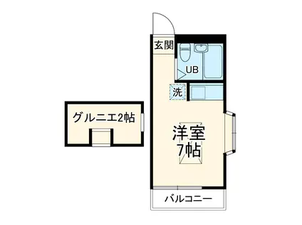 コーポ石川(ワンルーム/2階)の間取り写真