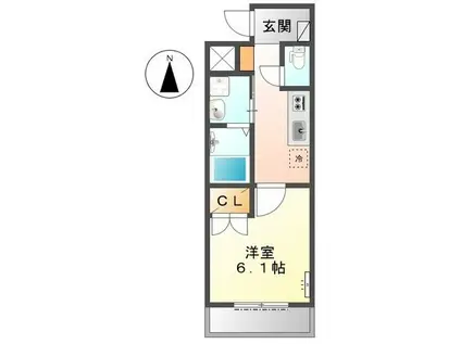BAGUS TIME K・I(1K/1階)の間取り写真