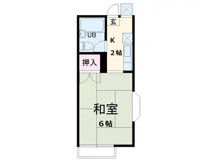 コーポイング(1K/1階)の間取り写真