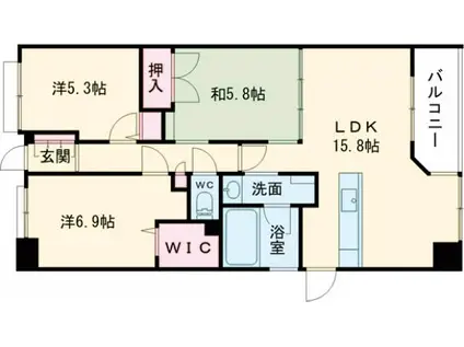 アパガーデンパレス高崎(3LDK/9階)の間取り写真