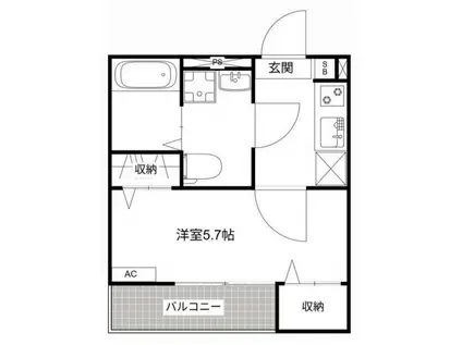 MQUARTO新座Ⅱ(1K/1階)の間取り写真