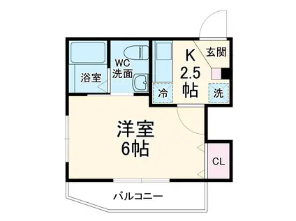 カーサモア船橋(ワンルーム/1階)の間取り写真