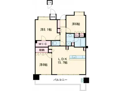 アルファグランデ篠崎(3LDK/12階)の間取り写真
