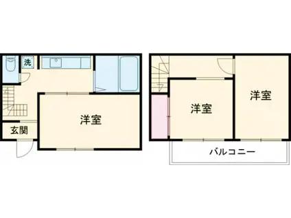 東京地下鉄東西線 浦安駅(千葉) 徒歩18分 2階建 築53年(3K)の間取り写真