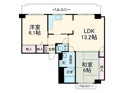 第三東久ハイツ(2LDK/2階)の間取り写真