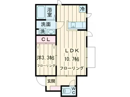 リトルヒル IIJIMA(1LDK/1階)の間取り写真