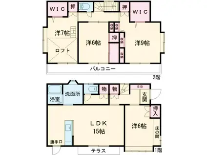 東京地下鉄有楽町線 地下鉄赤塚駅 徒歩7分 2階建 築33年(4LDK)の間取り写真